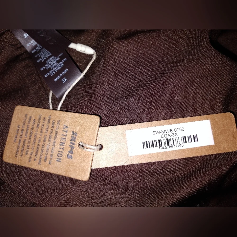 NWT SKIMS High Waist Recycled Swim Shorts Cocoa Plus 3X